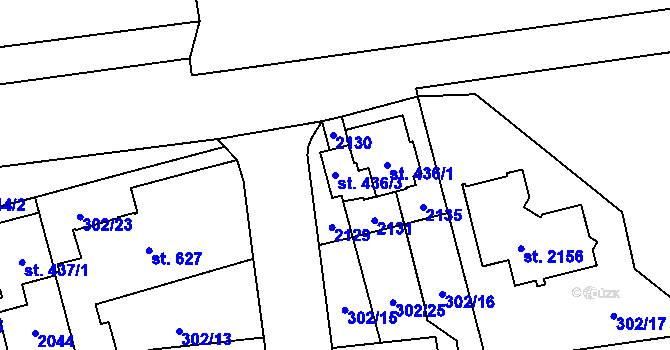 Parcela st. 436/3 v KÚ Úšovice, Katastrální mapa