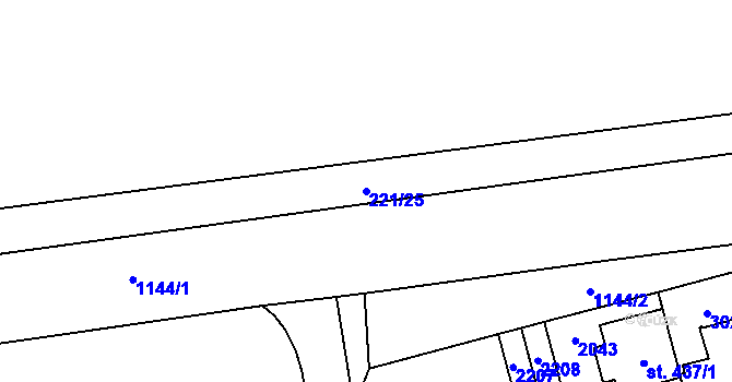 Parcela st. 221/25 v KÚ Úšovice, Katastrální mapa