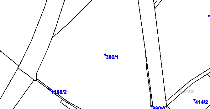 Parcela st. 390/1 v KÚ Úšovice, Katastrální mapa