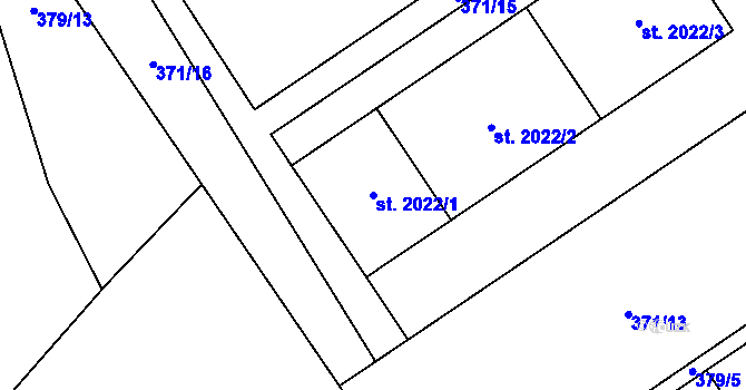 Parcela st. 2022/1 v KÚ Úšovice, Katastrální mapa