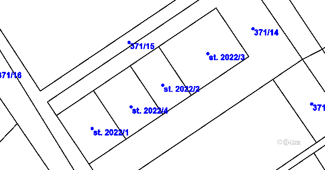 Parcela st. 2022/2 v KÚ Úšovice, Katastrální mapa