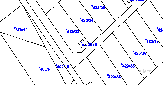 Parcela st. 2976 v KÚ Úšovice, Katastrální mapa