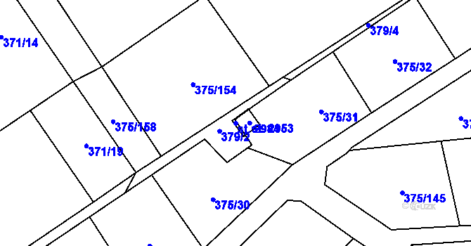 Parcela st. 2984 v KÚ Úšovice, Katastrální mapa