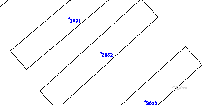Parcela st. 2032 v KÚ Úšovice, Katastrální mapa