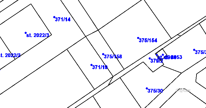 Parcela st. 375/158 v KÚ Úšovice, Katastrální mapa