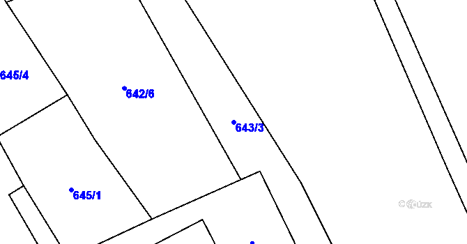 Parcela st. 643/3 v KÚ Úšovice, Katastrální mapa