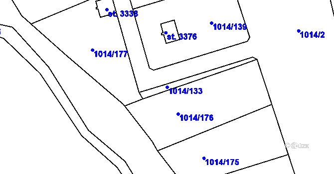 Parcela st. 1014/133 v KÚ Úšovice, Katastrální mapa