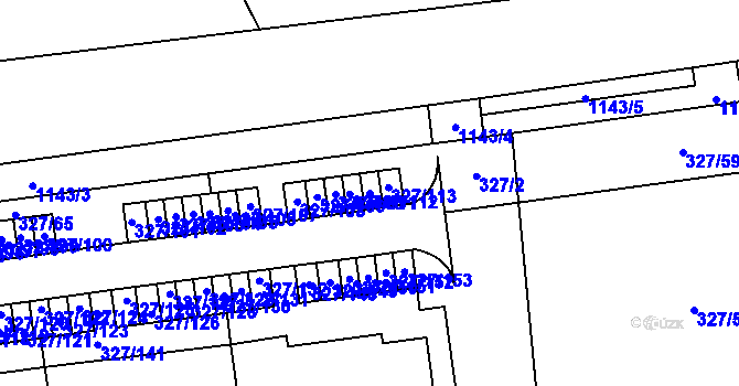 Parcela st. 327/112 v KÚ Úšovice, Katastrální mapa