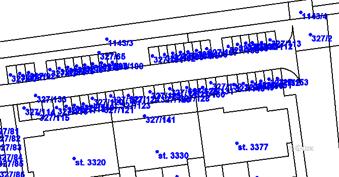Parcela st. 327/127 v KÚ Úšovice, Katastrální mapa