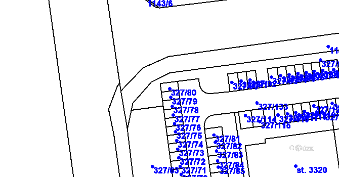 Parcela st. 327/80 v KÚ Úšovice, Katastrální mapa