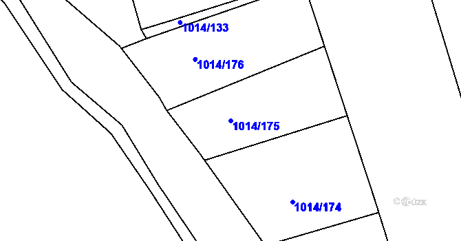Parcela st. 1014/175 v KÚ Úšovice, Katastrální mapa