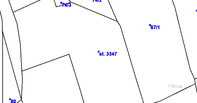 Parcela st. 3347 v KÚ Úšovice, Katastrální mapa