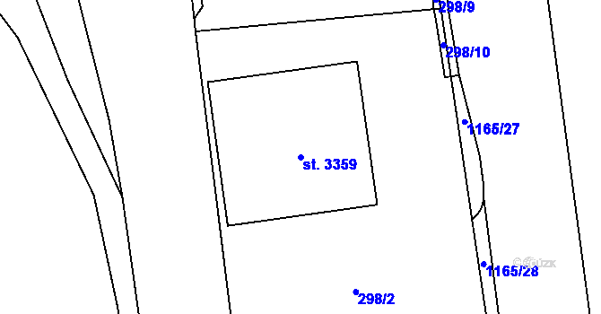 Parcela st. 3359 v KÚ Úšovice, Katastrální mapa