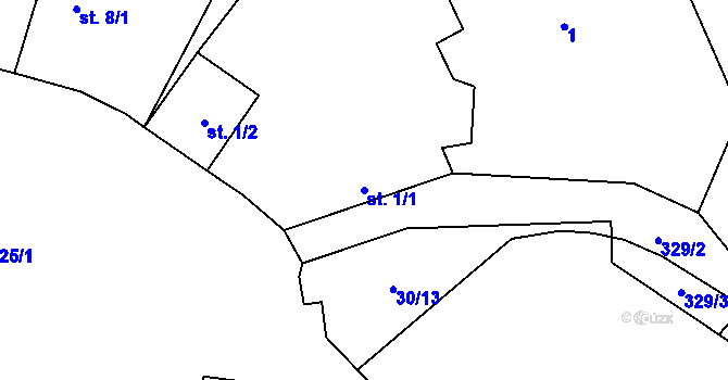 Parcela st. 1/1 v KÚ Stanoviště u Mariánských Lázní, Katastrální mapa