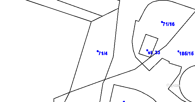 Parcela st. 71/4 v KÚ Stanoviště u Mariánských Lázní, Katastrální mapa