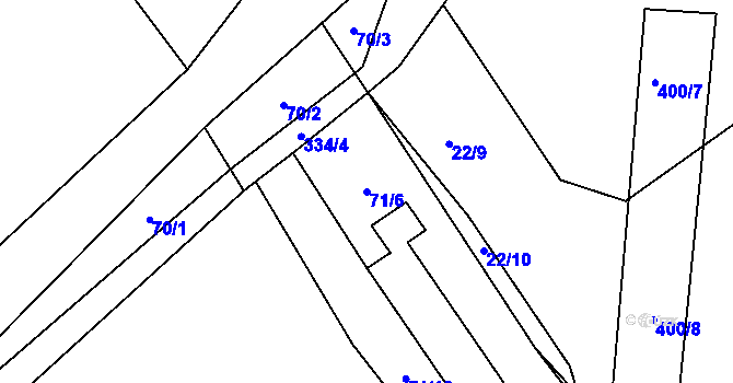 Parcela st. 71/6 v KÚ Stanoviště u Mariánských Lázní, Katastrální mapa