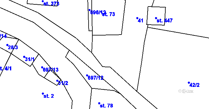 Parcela st. 40/1 v KÚ Mariánské Radčice, Katastrální mapa