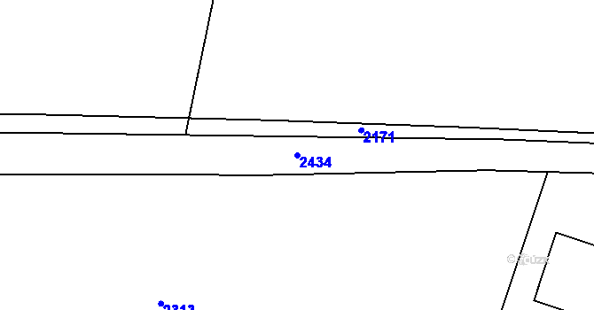 Parcela st. 2434 v KÚ Marketa, Katastrální mapa