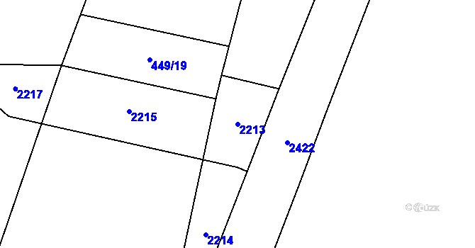 Parcela st. 2213 v KÚ Marketa, Katastrální mapa