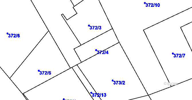 Parcela st. 372/4 v KÚ Markoušovice, Katastrální mapa