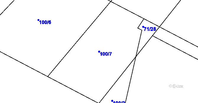 Parcela st. 100/7 v KÚ Lipnice u Markvarce, Katastrální mapa