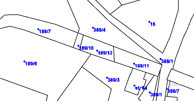 Parcela st. 189/12 v KÚ Lipnice u Markvarce, Katastrální mapa