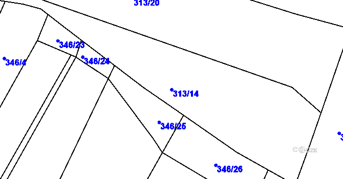 Parcela st. 313/14 v KÚ Lipnice u Markvarce, Katastrální mapa