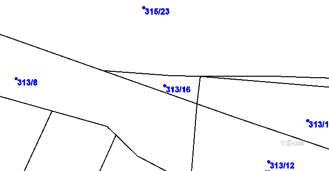 Parcela st. 313/16 v KÚ Lipnice u Markvarce, Katastrální mapa
