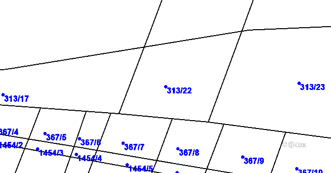 Parcela st. 313/22 v KÚ Lipnice u Markvarce, Katastrální mapa