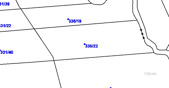 Parcela st. 336/22 v KÚ Lipnice u Markvarce, Katastrální mapa