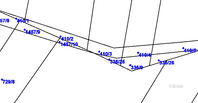 Parcela st. 410/3 v KÚ Lipnice u Markvarce, Katastrální mapa