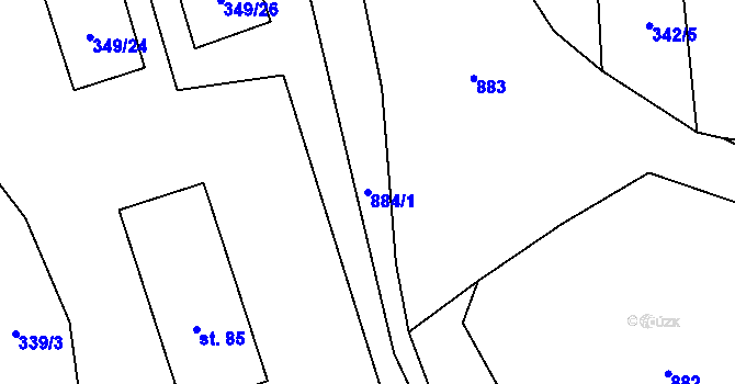 Parcela st. 884/1 v KÚ Lipnice u Markvarce, Katastrální mapa