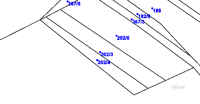 Parcela st. 202/3 v KÚ Lipnice u Markvarce, Katastrální mapa