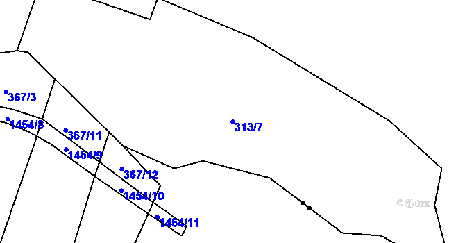 Parcela st. 313/7 v KÚ Lipnice u Markvarce, Katastrální mapa