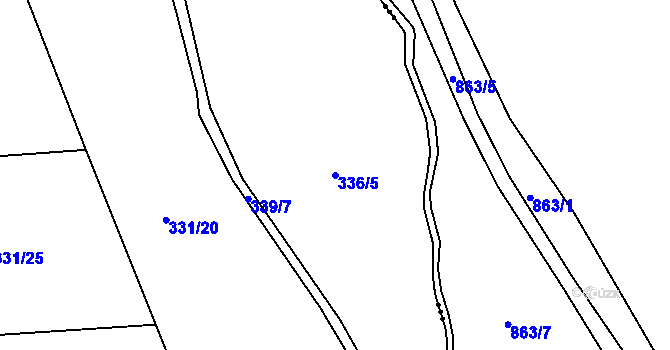 Parcela st. 336/5 v KÚ Lipnice u Markvarce, Katastrální mapa