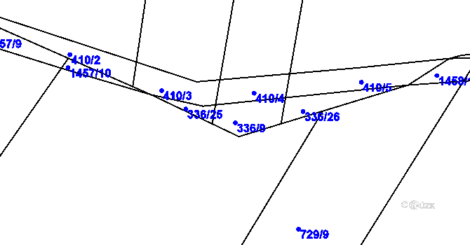 Parcela st. 336/9 v KÚ Lipnice u Markvarce, Katastrální mapa