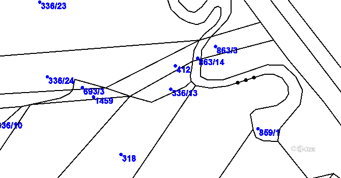Parcela st. 336/13 v KÚ Lipnice u Markvarce, Katastrální mapa