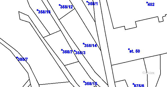 Parcela st. 358/14 v KÚ Lipnice u Markvarce, Katastrální mapa