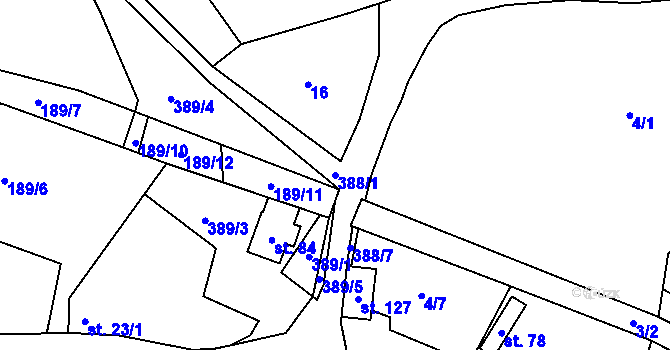 Parcela st. 388/1 v KÚ Lipnice u Markvarce, Katastrální mapa