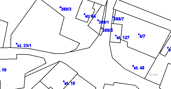 Parcela st. 388/2 v KÚ Lipnice u Markvarce, Katastrální mapa