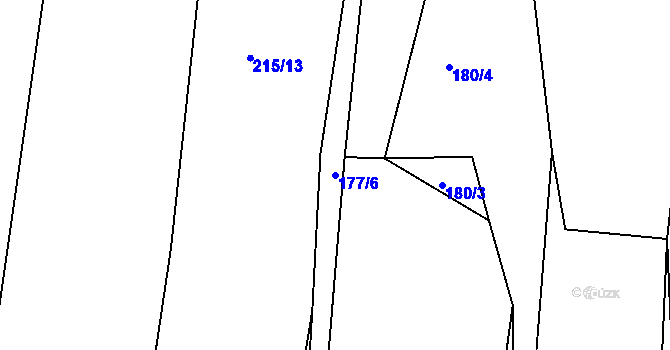 Parcela st. 177/6 v KÚ Markvarec, Katastrální mapa