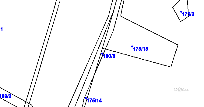 Parcela st. 180/6 v KÚ Markvarec, Katastrální mapa