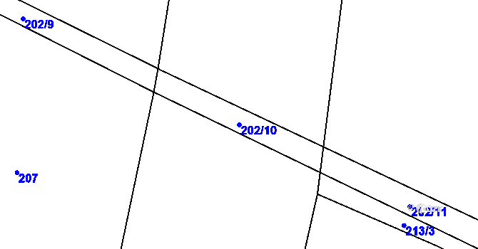 Parcela st. 202/10 v KÚ Markvarec, Katastrální mapa