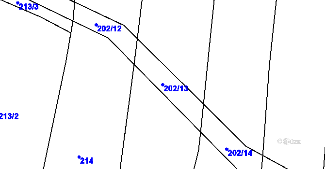 Parcela st. 202/13 v KÚ Markvarec, Katastrální mapa