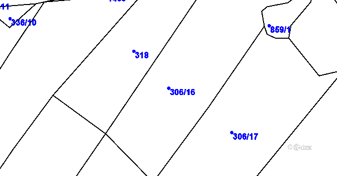 Parcela st. 306/16 v KÚ Markvarec, Katastrální mapa