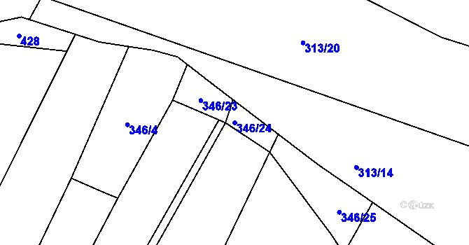 Parcela st. 346/24 v KÚ Markvarec, Katastrální mapa