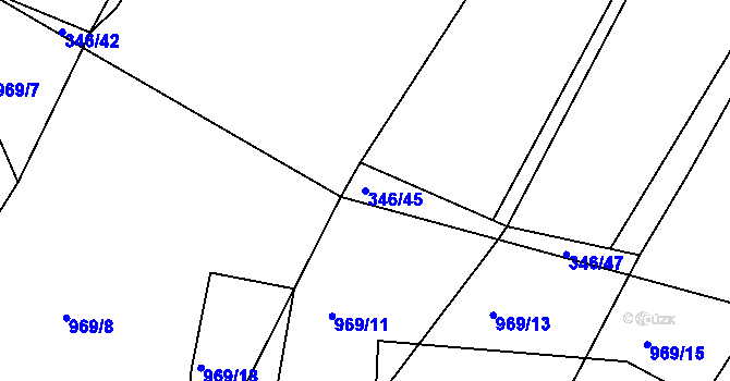 Parcela st. 346/45 v KÚ Markvarec, Katastrální mapa