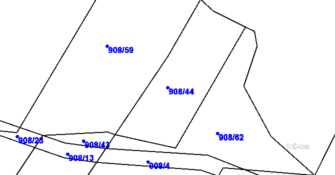 Parcela st. 908/44 v KÚ Markvarec, Katastrální mapa