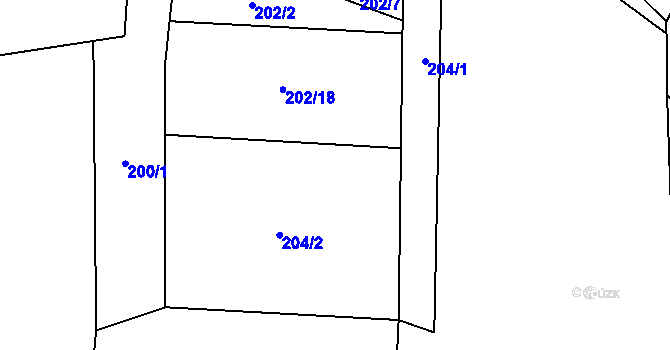 Parcela st. 202/2 v KÚ Markvarec, Katastrální mapa