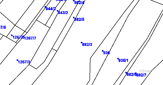 Parcela st. 882/3 v KÚ Markvarec, Katastrální mapa